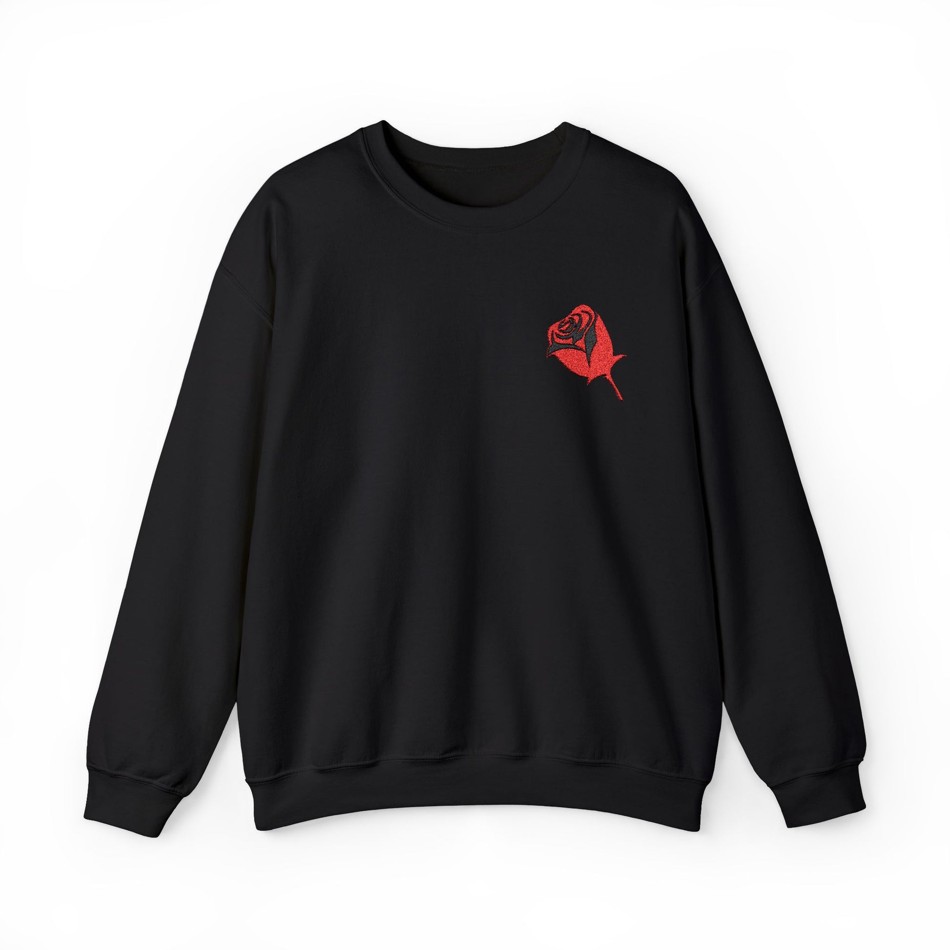 Passion Rose Embroidered Unisex Heavy Blend Crewneck Sweatshirt - Goodfella