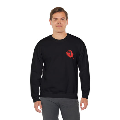 Passion Rose Embroidered Unisex Heavy Blend Crewneck Sweatshirt - Goodfella