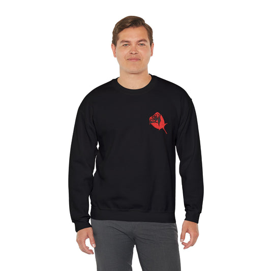 Passion Rose Embroidered Unisex Heavy Blend Crewneck Sweatshirt