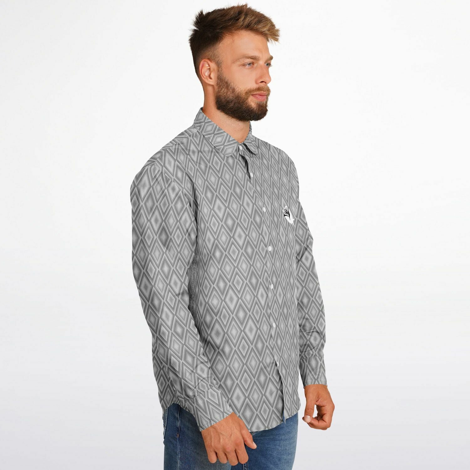 Diamond Heist Long Sleeve Button Down Shirt - Goodfella