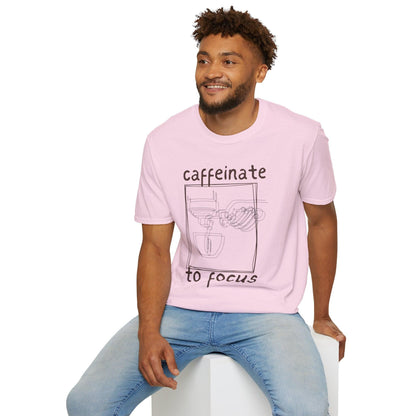 Coffee Lover Unisex T-Shirt - Caffeinate to Focus, Make Coffee