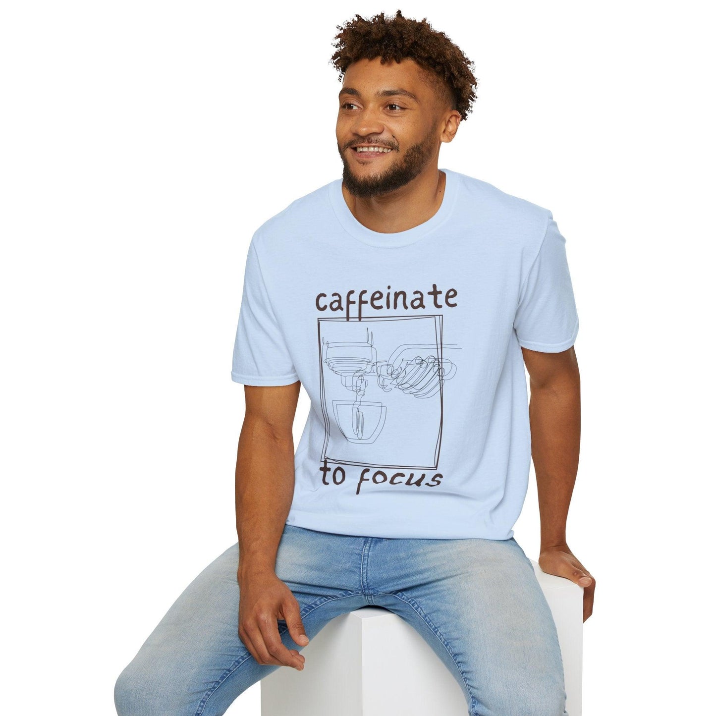 Coffee Lover Unisex T-Shirt - Caffeinate to Focus, Make Coffee