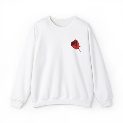 Passion Rose Embroidered Unisex Heavy Blend Crewneck Sweatshirt - Goodfella