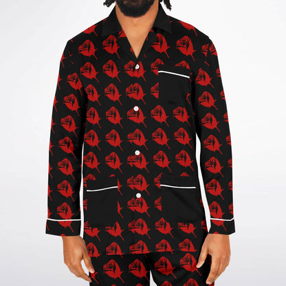 Passionate Red Rose Men's Satin Pajamas - Goodfella