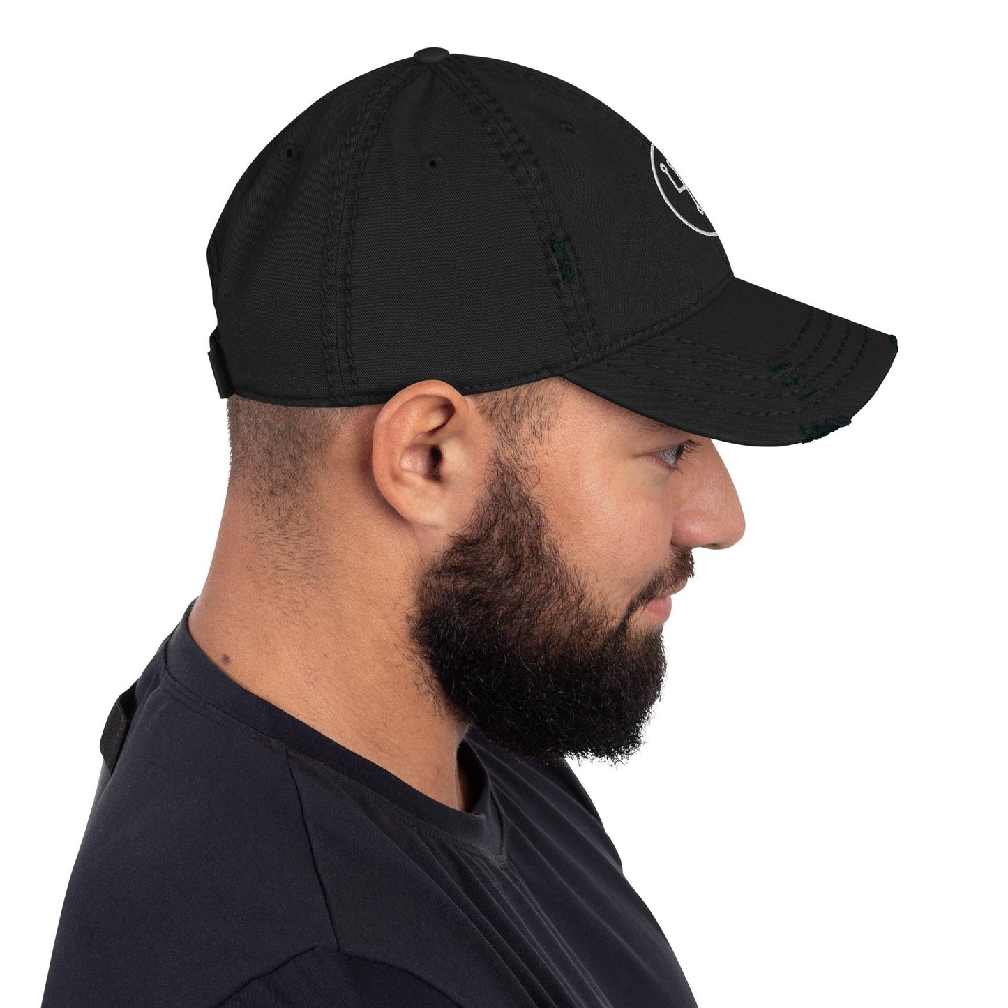 Manual Shift Stick Embroidered Distressed Dad Hat