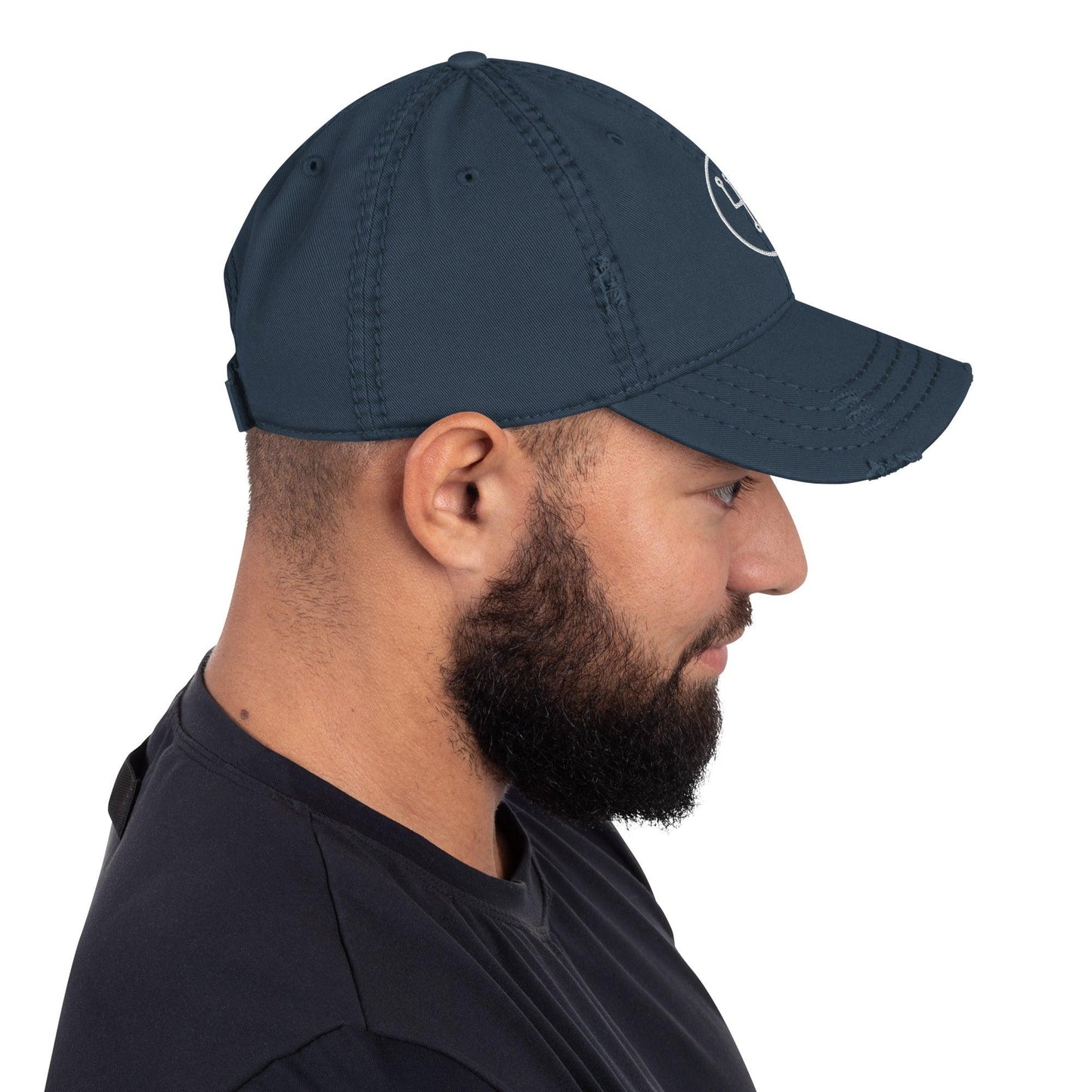 Manual Shift Stick Embroidered Distressed Dad Hat